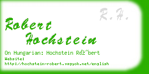 robert hochstein business card